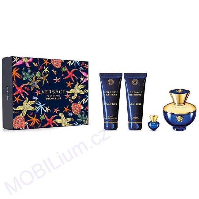 Versace Pour Femme Dylan Blue EDP 100 ml + EDP 5 ml + sprchový gel 100 ml + tělové mléko 100 ml dárková sada