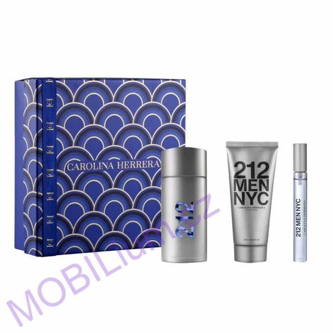 Carolina Herrera 212 Men - EDT 100 ml + gel po holení 100 ml + EDT 10 ml