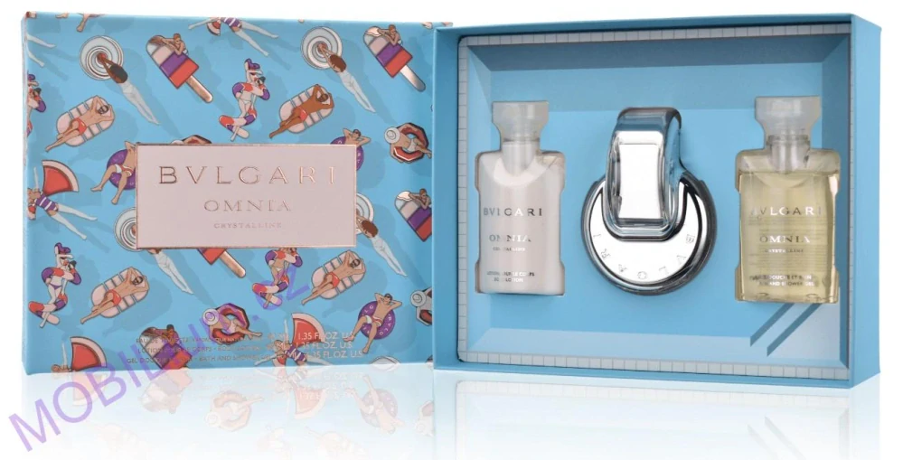 Bvlgari Omnia Crystalline EDT 40 ml + tělové mléko 40 ml + sprchový gel 40 ml dárková sada