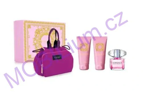 Versace Bright Crystal, Dárková sada, Dámska vôňa, toaletní voda 90 ml + sprchový gel 100ml + tělové mléko 100ml + taška