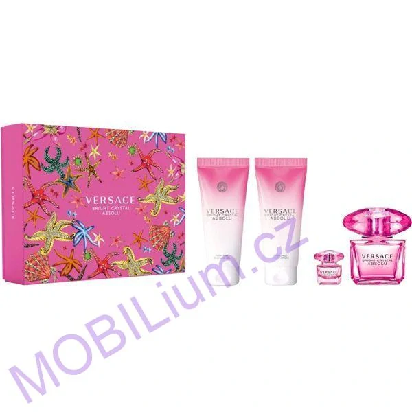 Versace Bright Crystal Absolu parfémovaná voda 90 ml + parfémovaná voda 5 ml + tělové mléko 100 ml + sprchový gel 100 ml