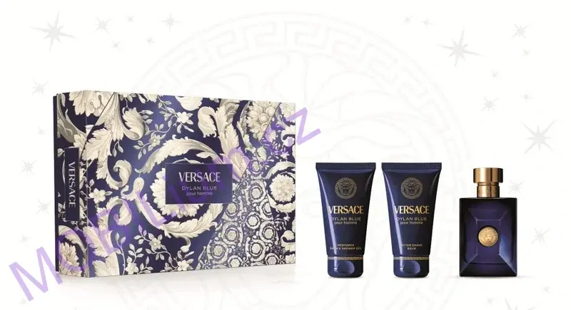 Versace Pour Homme Dylan Blue EDT 50 ml + balzám po holení 50 ml + sprchový gel 50 ml
