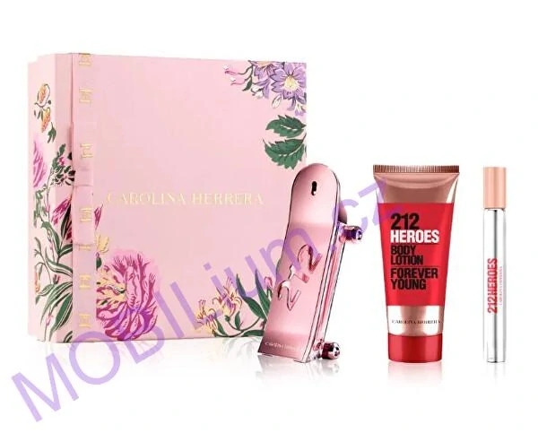 Carolina Herrera 212 Heroes Femme - EDP 80 ml + tělové mléko 100 ml + EDP 10 ml (roll-on)