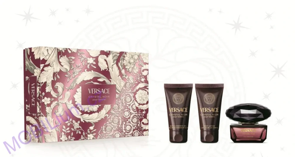 Versace Crystal Noir W EDP, 50 ml + tělové mléko 50 ml + sprchový gel 50 ml