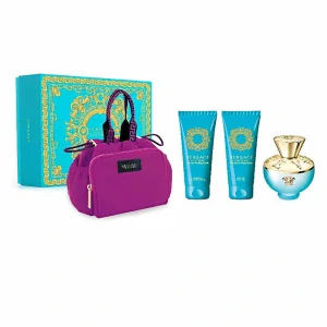 Versace Dylan Turquoise EDT 100 ml + sprchový gel 100 ml + tělové mléko 100 ml + kosmetická taška dárková sada
