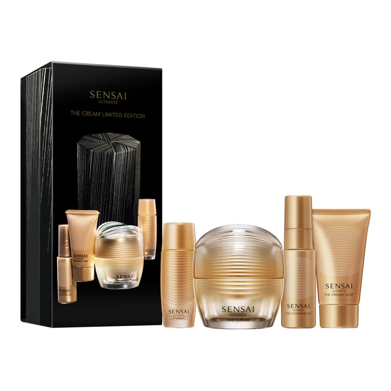 Sensai Ultimate The Cream Kazeta denní pleťový krém Ultimate The Cream 40 ml + čisticí olej Ultimate The Cleansing Oil 20 ml + tekuté mýdlo Ultimate The Creamy Soap 30 ml + pleťové tonikum Ultimate The Lotion 16 ml