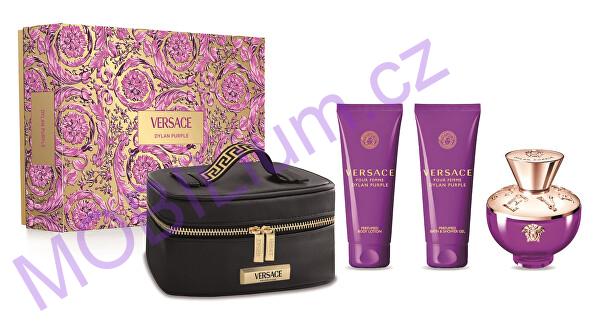 Versace Dylan Purple EDP 100 ml + tělové mléko 100 ml + sprchový gel 100 ml + kosmetický kufřík