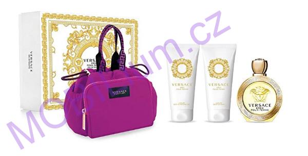 Versace Eros Pour Femme - EDT 100 ml + sprchový gel 100 ml + tělové mléko 100 ml + kosmetická taštička